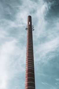 High Chimney Tower against Blue Sky